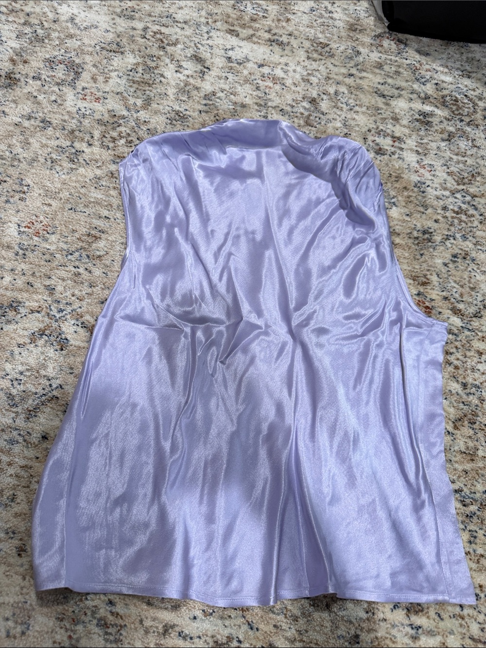 Lilac Satin Mockneck Top